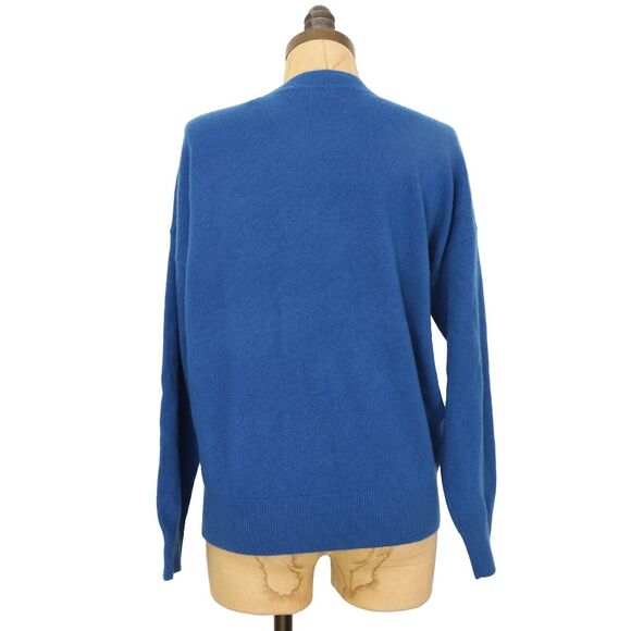 MADEWELL (Re)sponsible Cashmere Sweater Top XS Oversized Crew Pacific Blue B20 - Picture 4 of 6